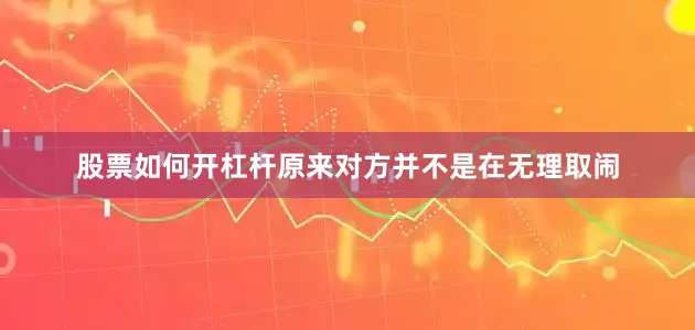 股票如何开杠杆原来对方并不是在无理取闹